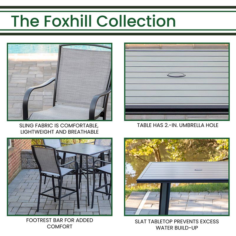 Hanover Foxhill 5 Piece High Dining Set