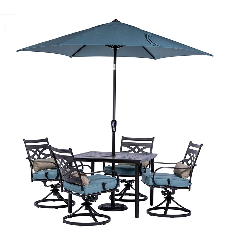 Hanover Montclair 5 Piece Dining Set-Ocean Blue
