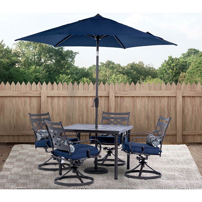 Hanover Montclair 5 Piece Dining Set-Navy