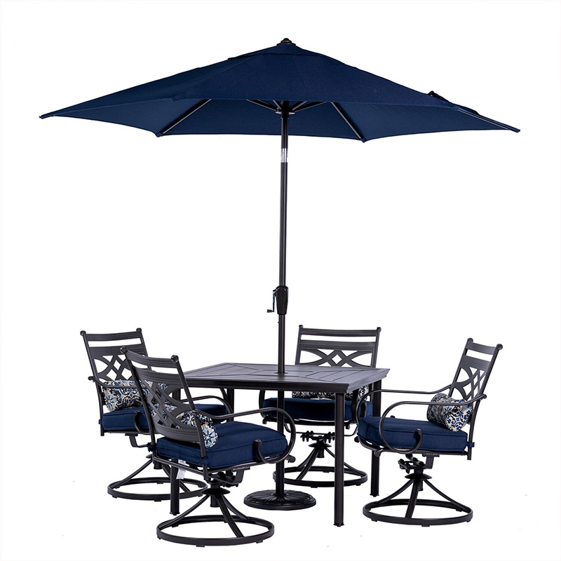 Hanover Montclair 5 Piece Dining Set-Navy