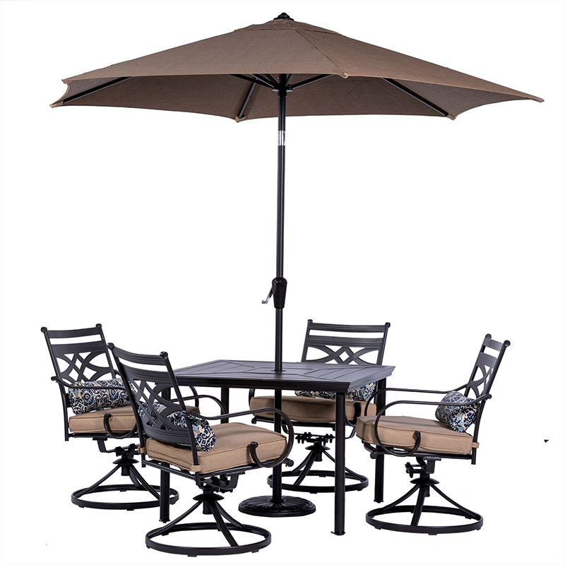 Hanover Montclair 5 Piece Dining Set-Tan