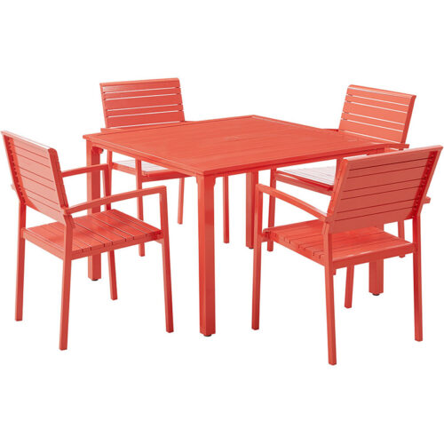 Mod Furniture Luna 5 Piece Slat Dining Set-Coral