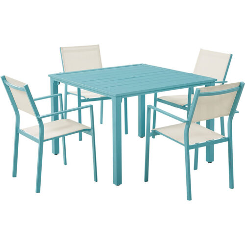 Mod Furniture Luna 5 Piece Sling Dining Set-Teal
