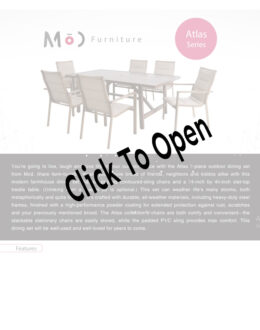 Mod Furniture Atlas 7 Piece Outdoor Dining Set Spec Sheet