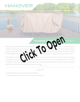 Hanover Furniture Cover for 4 Piece Round or Square Dining Set Spec Sheet