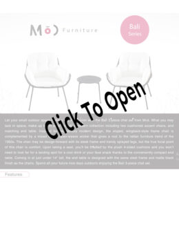 Mod Furniture Bali 3 Piece Chat Set Spec Sheet