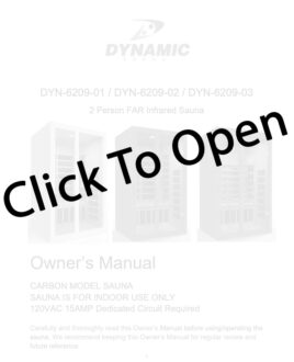 Dynamic Santiago Elite 2-Person Ultra Low EMF FAR Infrared Sauna Manual Page