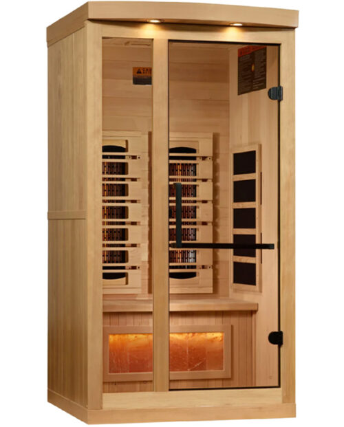 GDI 1-2 Person Near Zero EMF FAR Infrared Sauna with Himalayan Salt Bar