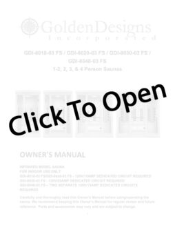 GDI 1-2 Person Near Zero EMF FAR Infrared Sauna with Himalayan Salt Bar Manual