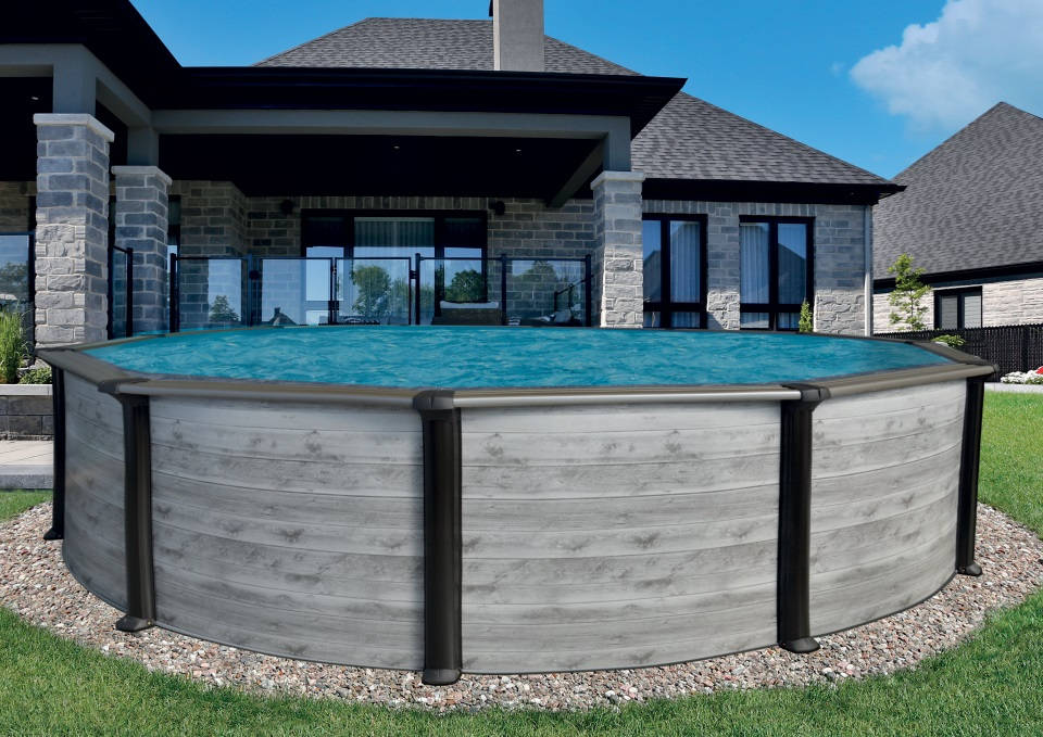 27' Round 52" Deep Costa Above Ground Pool Kit Lifestyle Picture