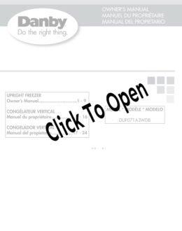 Danby 7.1 Cubic Feet White Upright Freezer Manual
