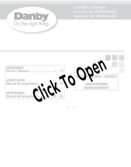 Danby Black 0.9 Cubic Feet Countertop Microwave Manual