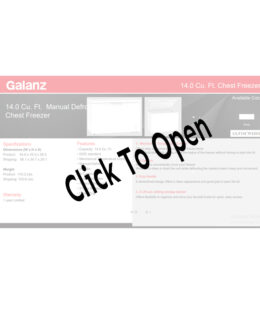 Galanz 14.1 Cubic Feet White Chest Freezer with Drain Spec Sheet