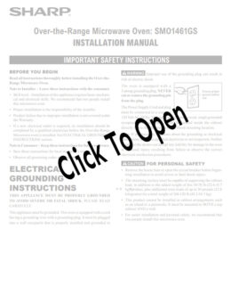 Sharp Stainless Steel 1.4 Cubic Feet Over-the-Range Microwave Installation Guide