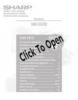 Sharp Stainless Steel 1.6 Cubic Feet Over-the-Range Microwave Manual