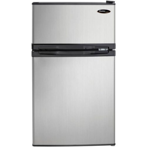 Danby Designer 3.1 CuFt. Stainless Steel Compact Refrigerator with Top Mount Freezer 1