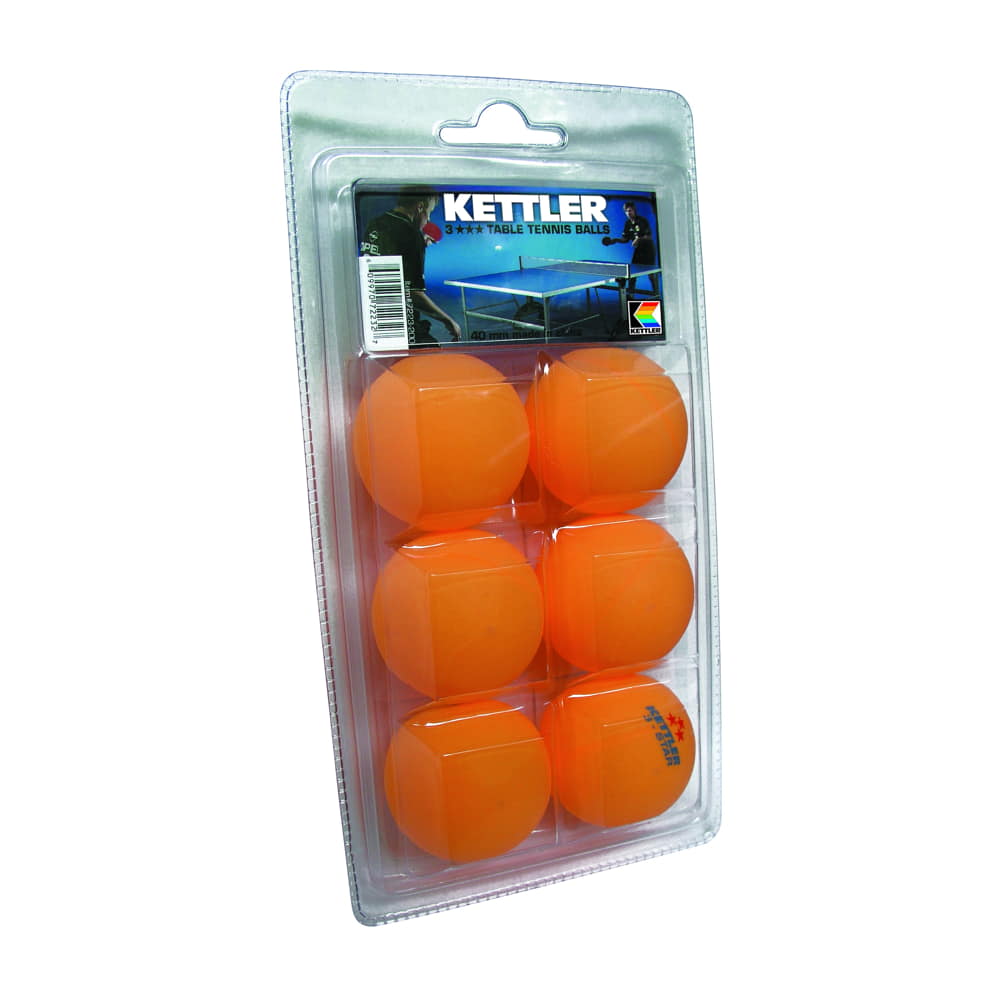 Kettler 6 Pack of Orange 1 Star Table Tennis Balls