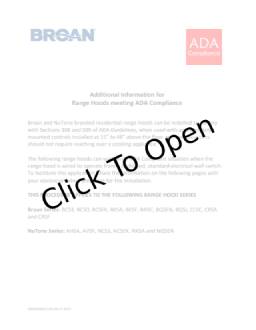 Broan ALT136WW Brochure