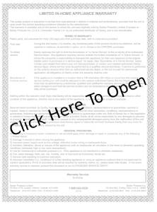 Danby DKC054A1BSLDB Warrenty PDf