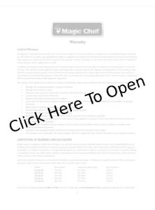 Magic Chef MCIM22ST Warrenty Pdf