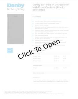 Danby DDW18D1EB Specification