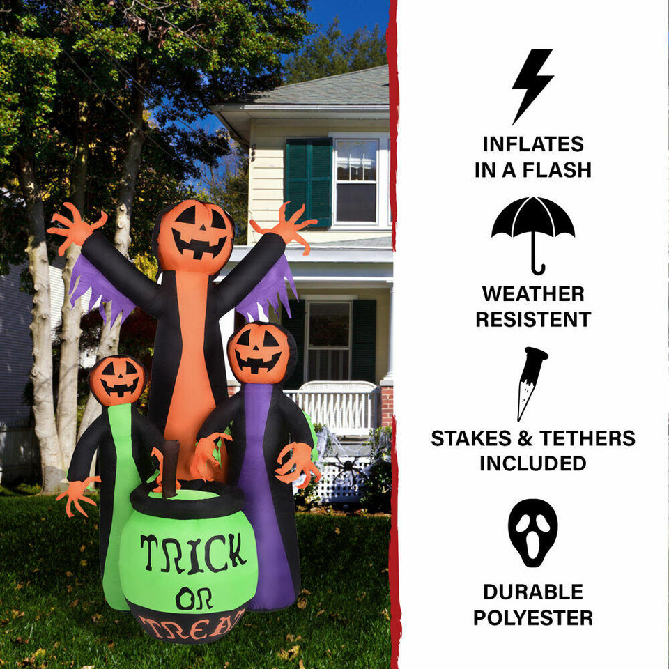 Haunted Hill Farm HIPUMPTRIO071-L 7ft Inflatable Brewing