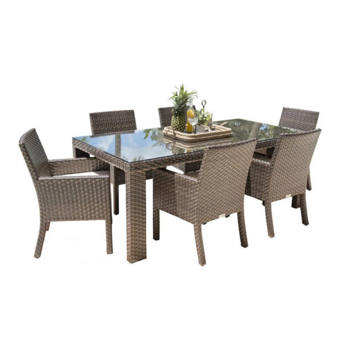 Hospitality Rattan Fiji 7-Piece Armchair Dinning Set
