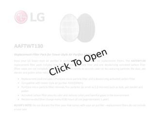 LG AAFTWT130 Filters for Tower-Style Air Purifier