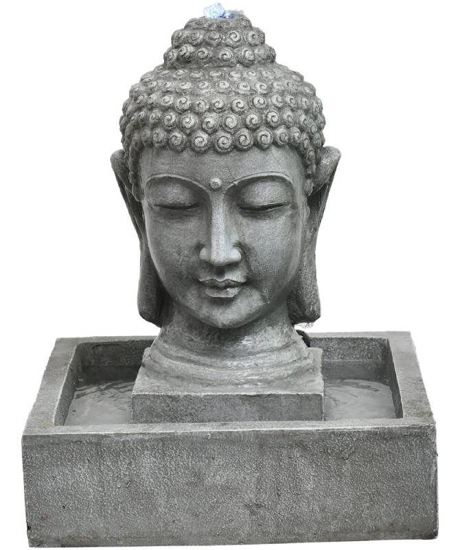 Hanover HAN018BUDDHA-02 20in Buddha Bust Polyresin Fountain with Lights 2