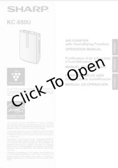 Sharp KC-850U Manual Sheet