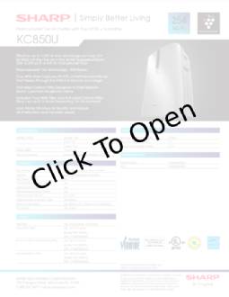 Sharp KC-850U Specification Sheet