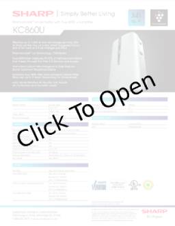 Sharp KC-860U Specification Sheet