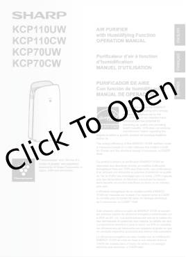 Sharp KC-P110UW Manual Sheet