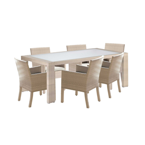 Rubix 7-Piece Armchair Dining Set with Cushions