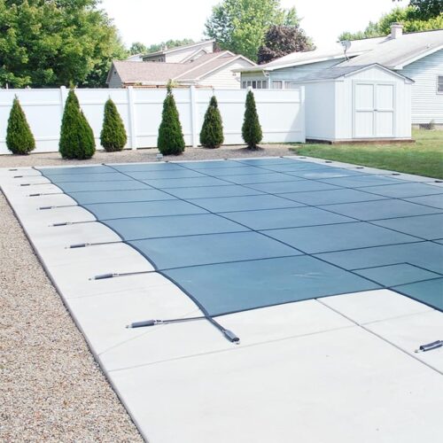 18’6″ x 36’6″ GLI Secur-A-Pool Mesh GRECIAN Safety Cover with Center End Step