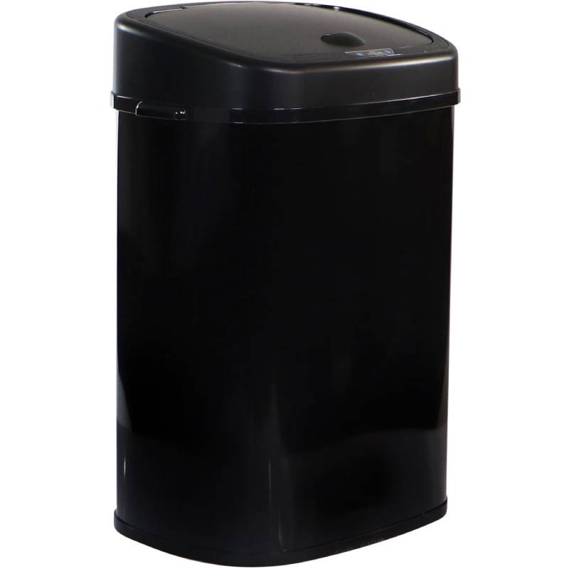 Hanover HTRASH50L-5 50L Wide Black Stainless Steel Motion Sensor Trash Can 10