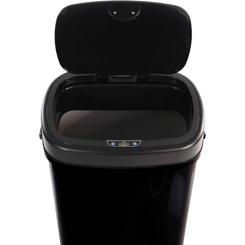 Hanover HTRASH50L-5 50L Wide Black Stainless Steel Motion Sensor Trash Can 13