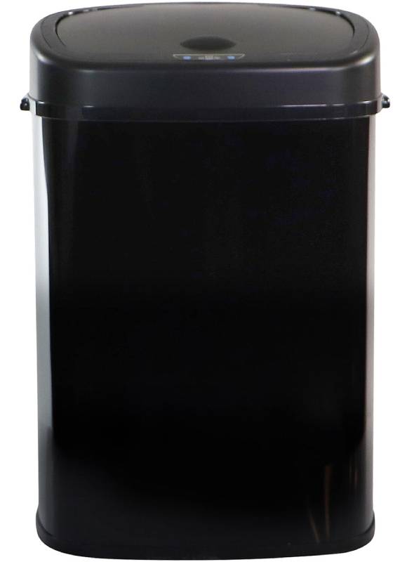 Hanover HTRASH50L-5 50L Wide Black Stainless Steel Motion Sensor Trash Can 2