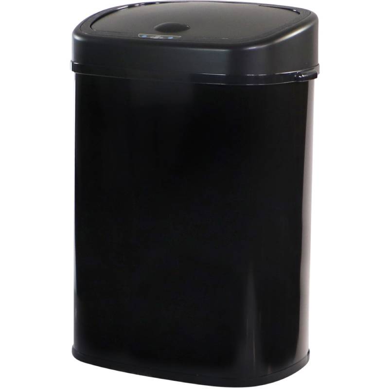 Hanover HTRASH50L-5 50L Wide Black Stainless Steel Motion Sensor Trash Can 5