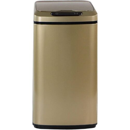 Hanover HTRASH9L-3 9L Gold Stainless Steel Motion Sensor Trash Can 1