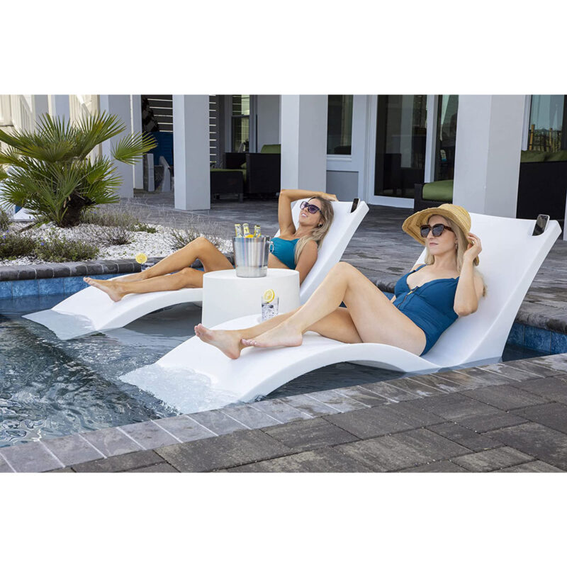 Kai In-Pool Chaise Lounger Chair and Side Table Set
