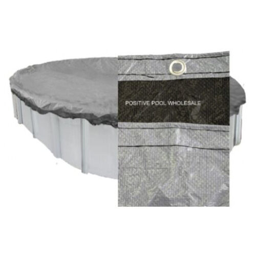 PoolTux 122029ASBL Silver and Black 16' x 24'/25' Oval Cover 1