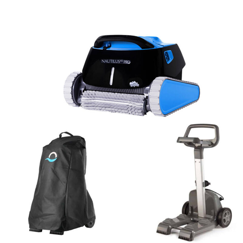 Dolphin Nautilus CC Pro Robotic Pool Cleaner with Caddy and Cover Bundle