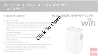RCA RACP1440-WF-6COM 14000 BTUs Wifi Portable Air Conditioner Spec Sheet RCA RACP1440-WF-6COM 14000 BTUs Wifi Portable Air Conditioner Spec Sheet