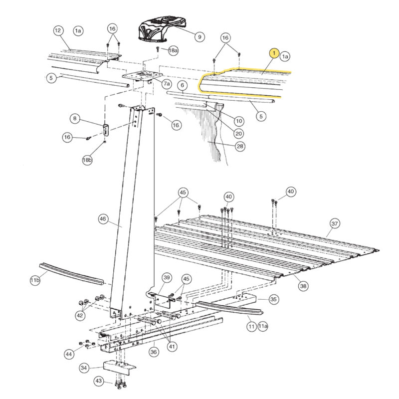 Century Above Ground Pool Replacement 9" Top Rail 12'