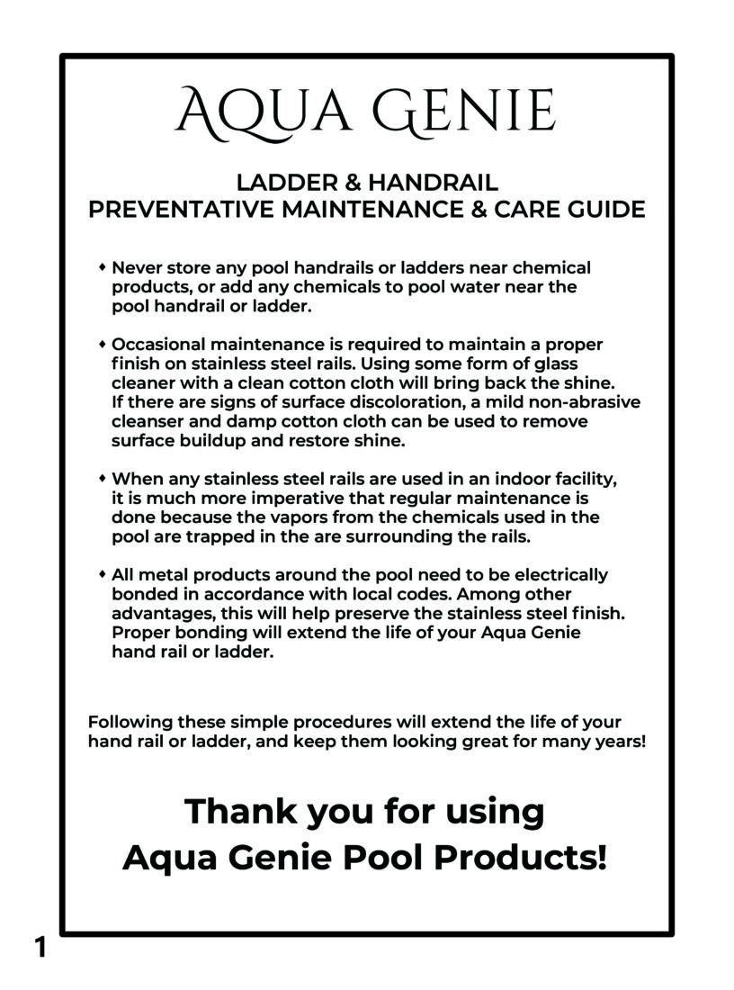 Aqua Genie Rail Maintenance Guide