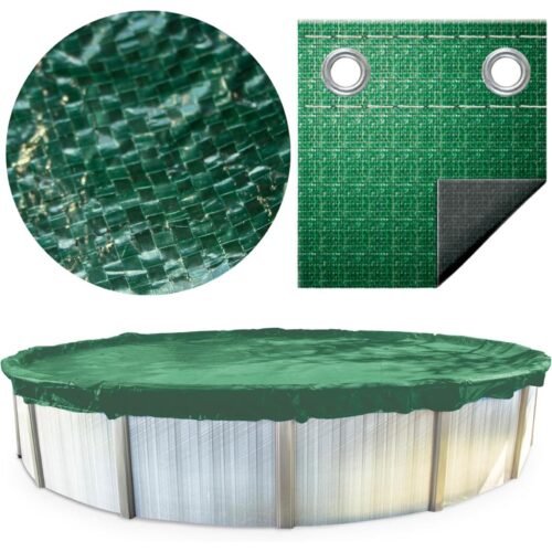 Swimline PCO1218 Supreme Guard Above Ground Solid Winter Cover Kit, 15 Ft., Green, Round, with 3 Ft. Overlap 1